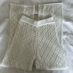 White Knit designed pants